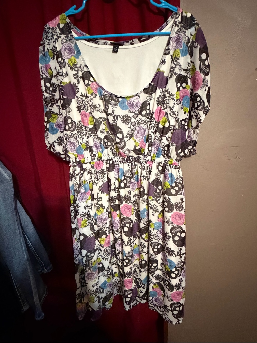 Torrid 2 Girls White Floral & Skull Print Dress